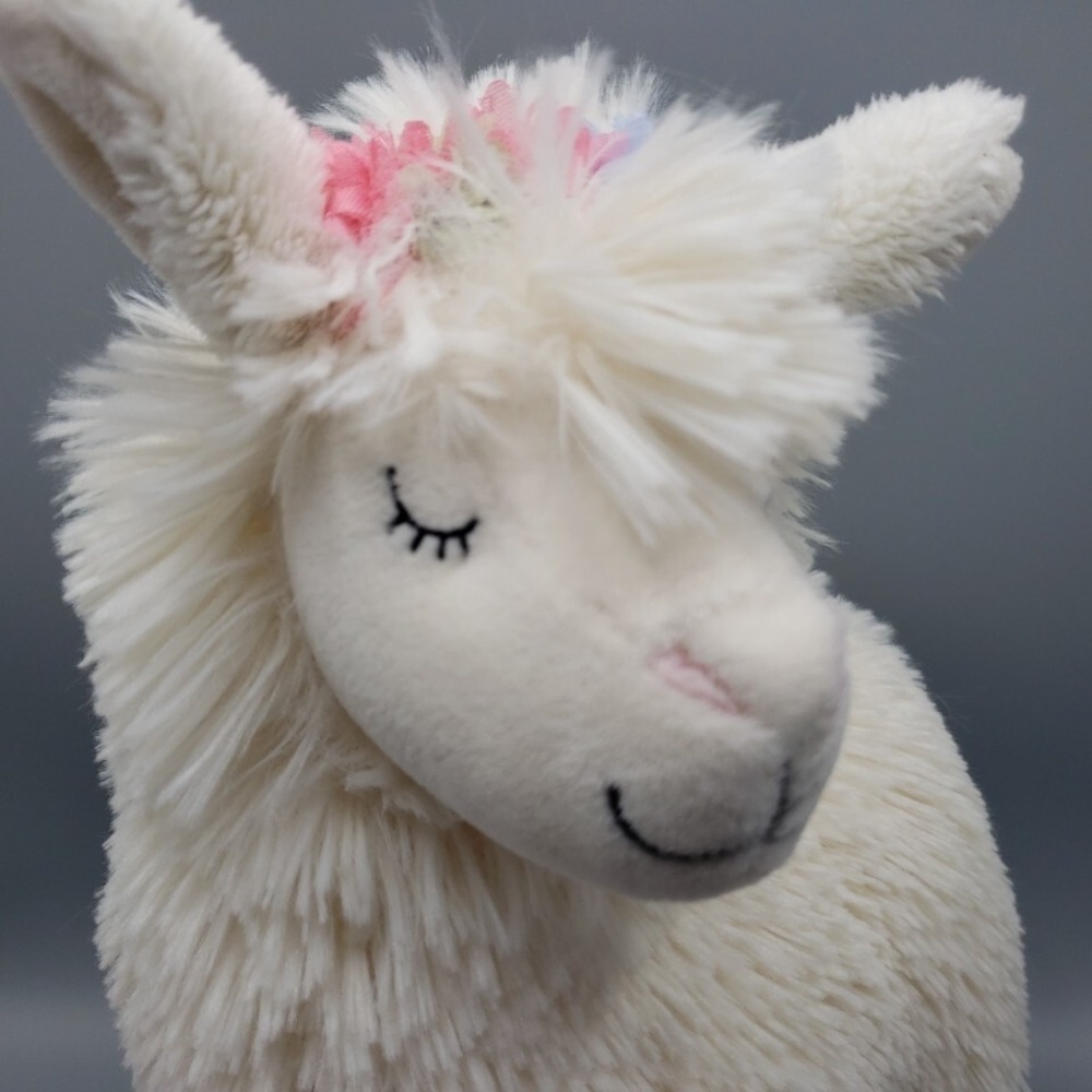 Llama Stuffed Animal Toy Anthropologie Plush Off White 14" Super Soft & Cozy - Picture 8 of 12